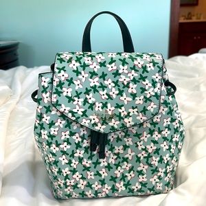 Kate Spade floral green medium Sinch backpack.